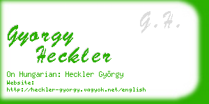 gyorgy heckler business card